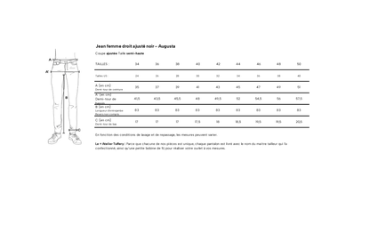 Jean droit ajusté Noir - Augusta