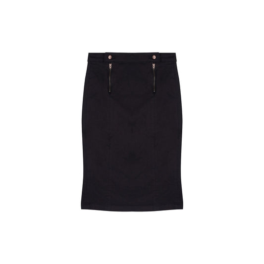 Jupe crayon taille haute Soie Noire - Agathe