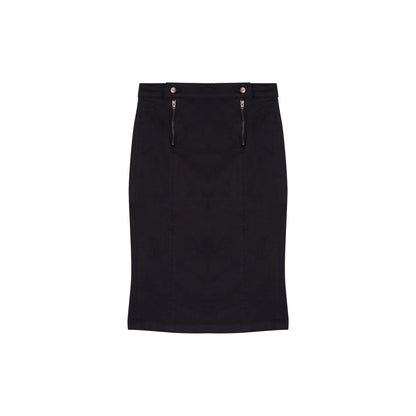 Jupe crayon taille haute Soie Noire - Agathe