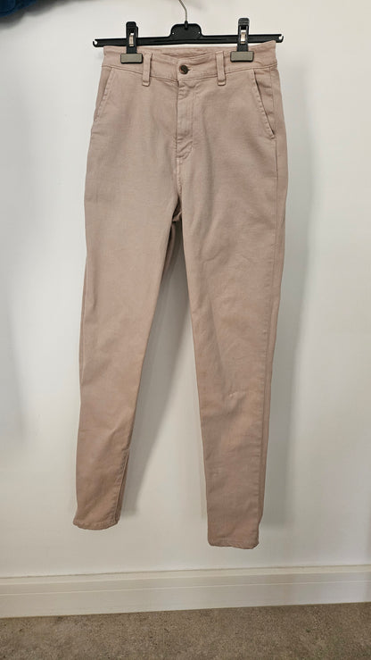Chino femme ajusté taille haute Beige - Léonie