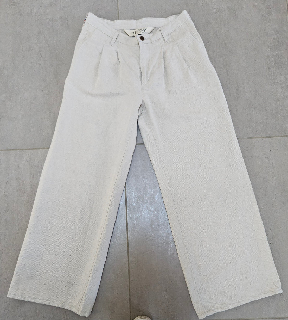 Pantalon femme droit taille haute Chanvre Naturel - Gabi