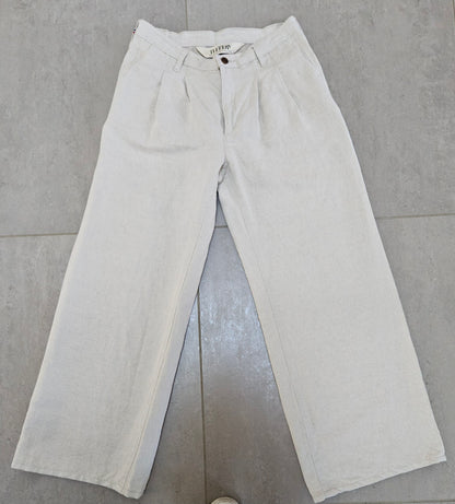 Pantalon femme droit taille haute Chanvre Naturel - Gabi