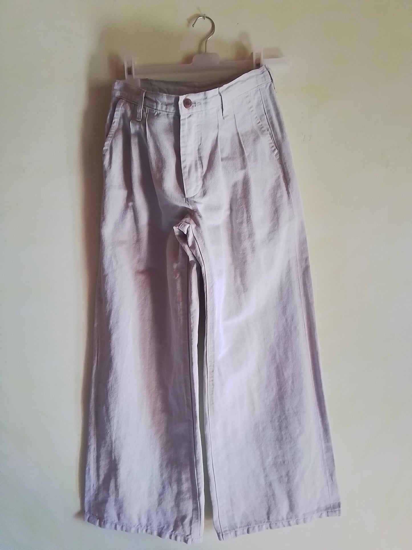 Pantalon femme droit taille haute naturel - Gabi