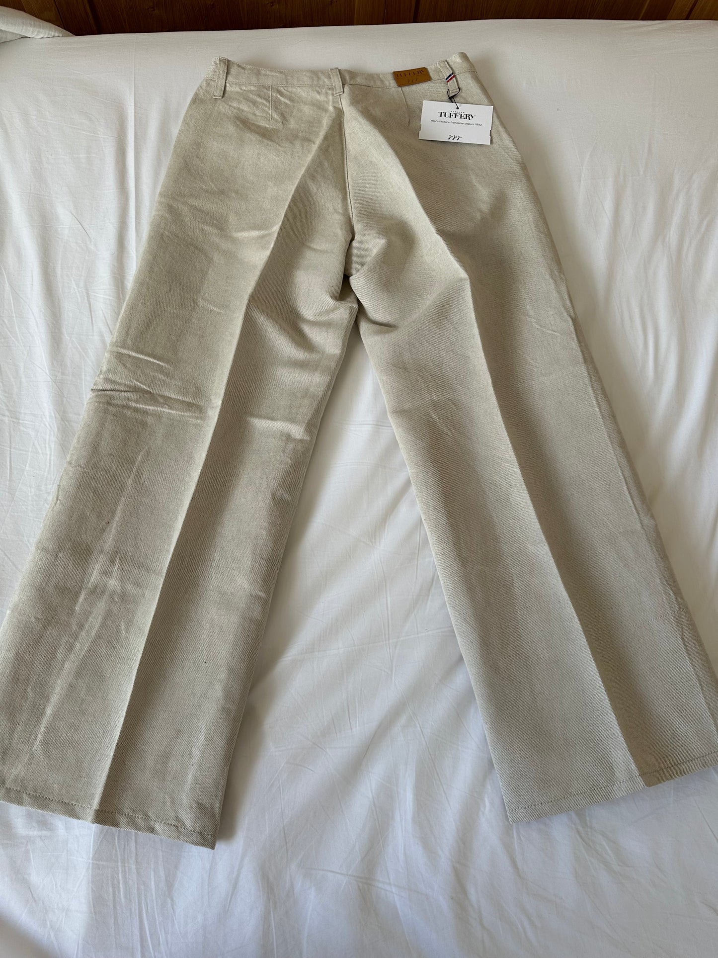 Pantalon femme droit taille haute naturel - Gabi