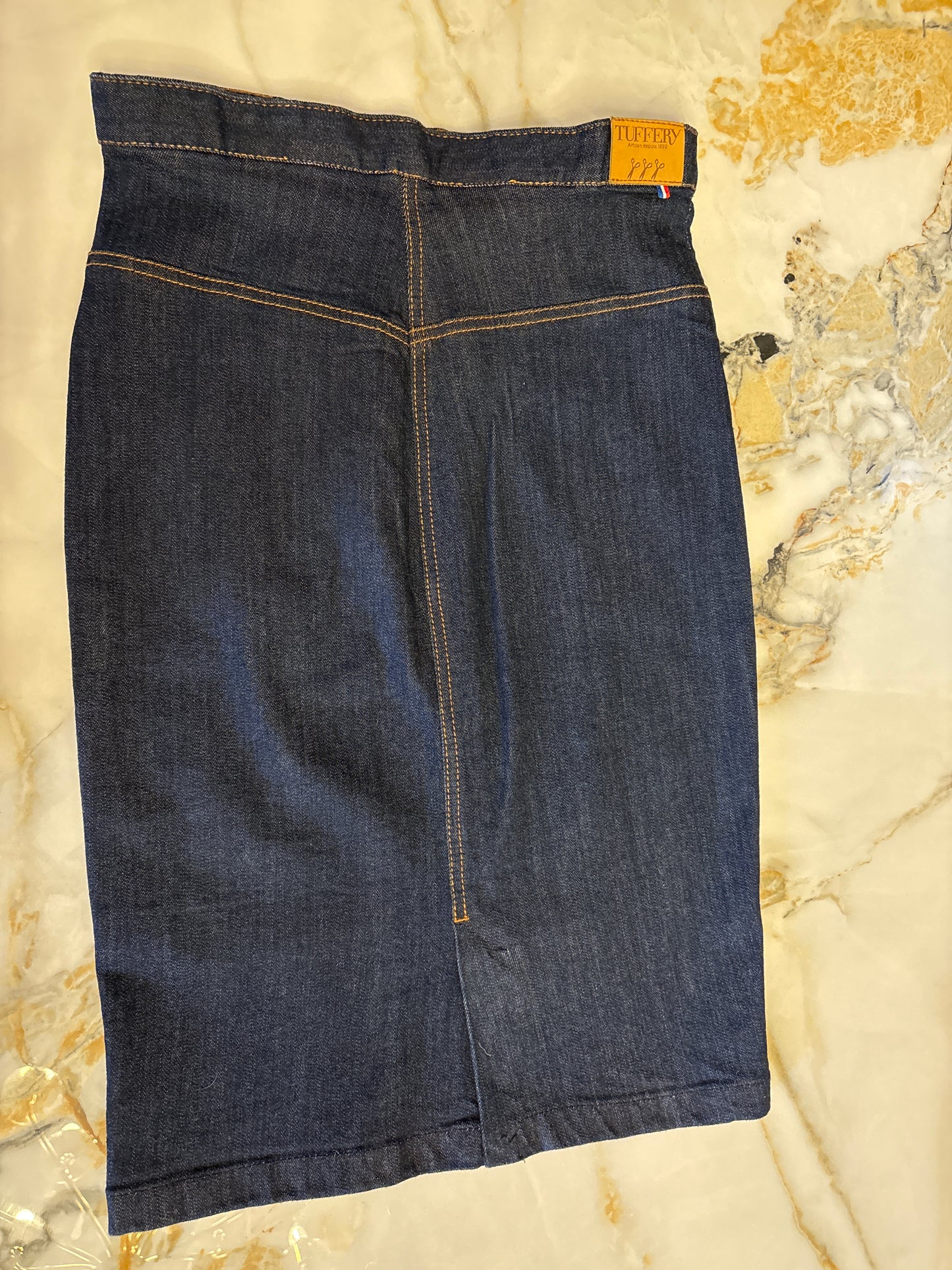 Jupe en jean crayon taille haute Coton Bio - Agathe