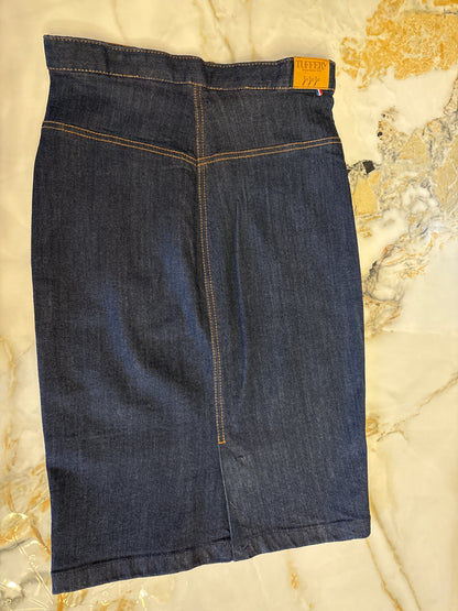 Jupe en jean crayon taille haute Coton Bio - Agathe