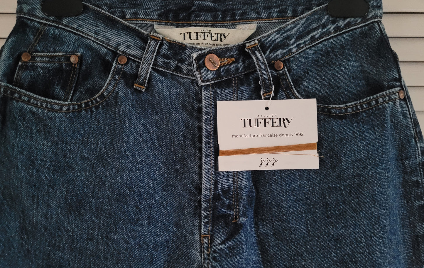 Jean droit taille haute stonewashed - Apolline
