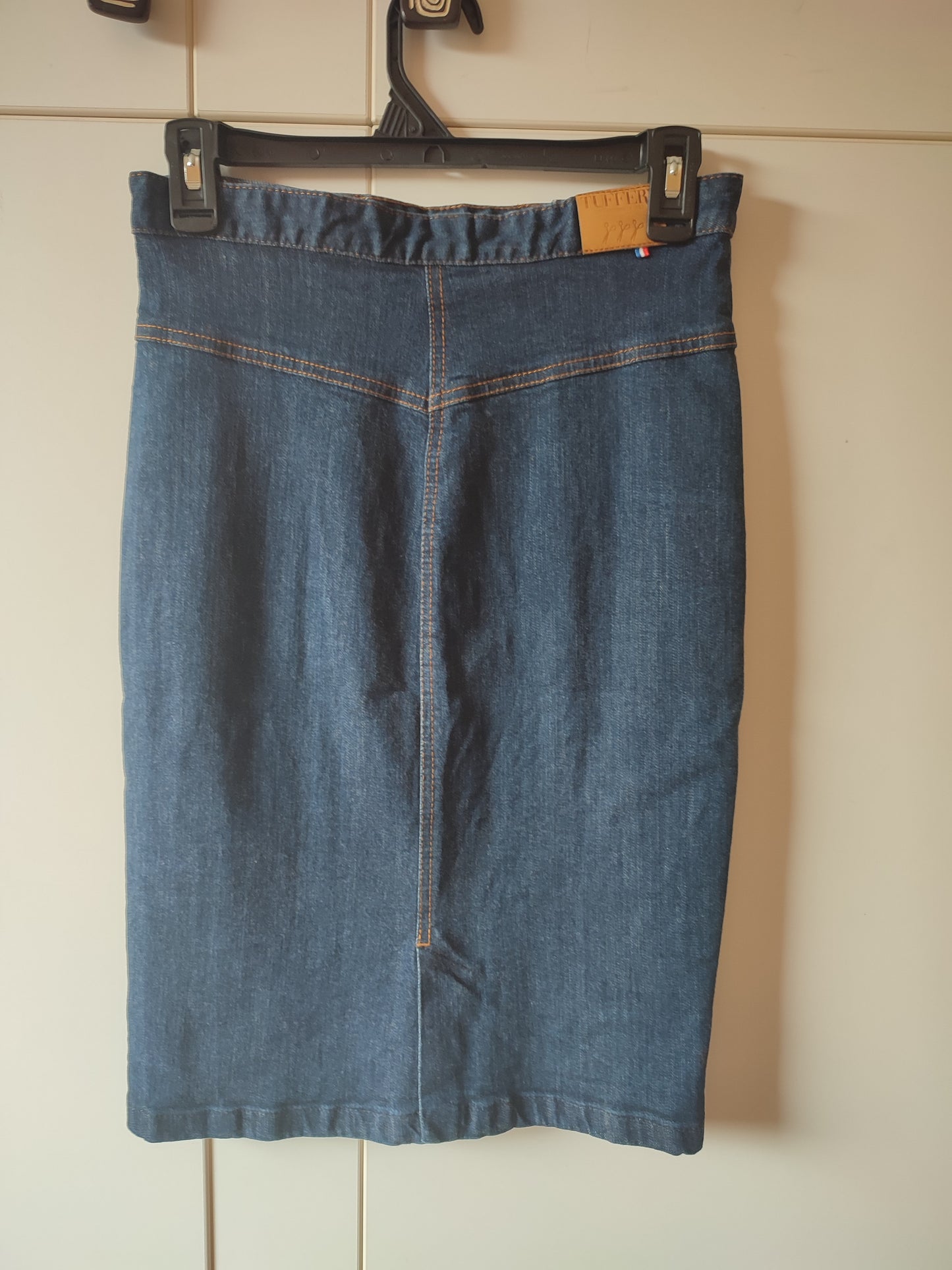 Jupe en jean crayon taille haute Coton Bio - Agathe