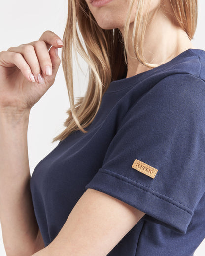 T-shirt femme 100% coton bio bleu marine