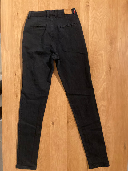 Chino ajusté taille haute Noir - Léonie
