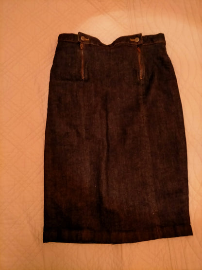 Jupe en jean crayon taille haute Coton Bio - Agathe