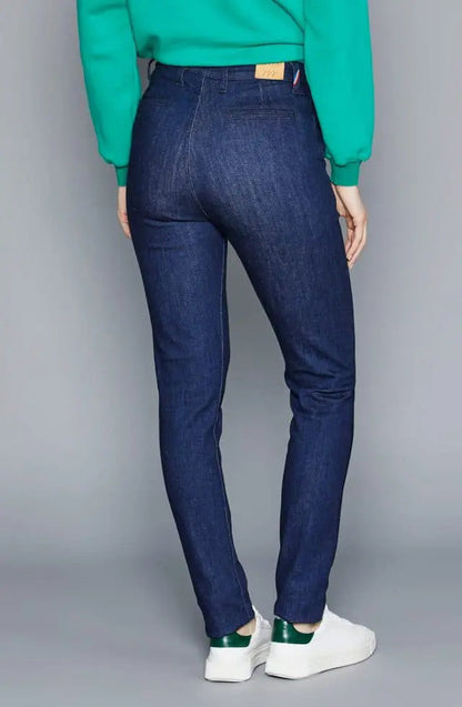 Chino ajusté taille haute Brut Coton Bio - Léonie