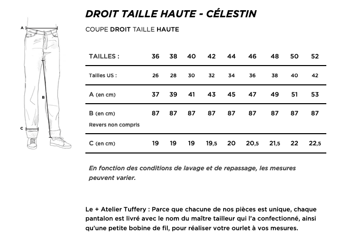 Jean droit taille haute clair - Célestin