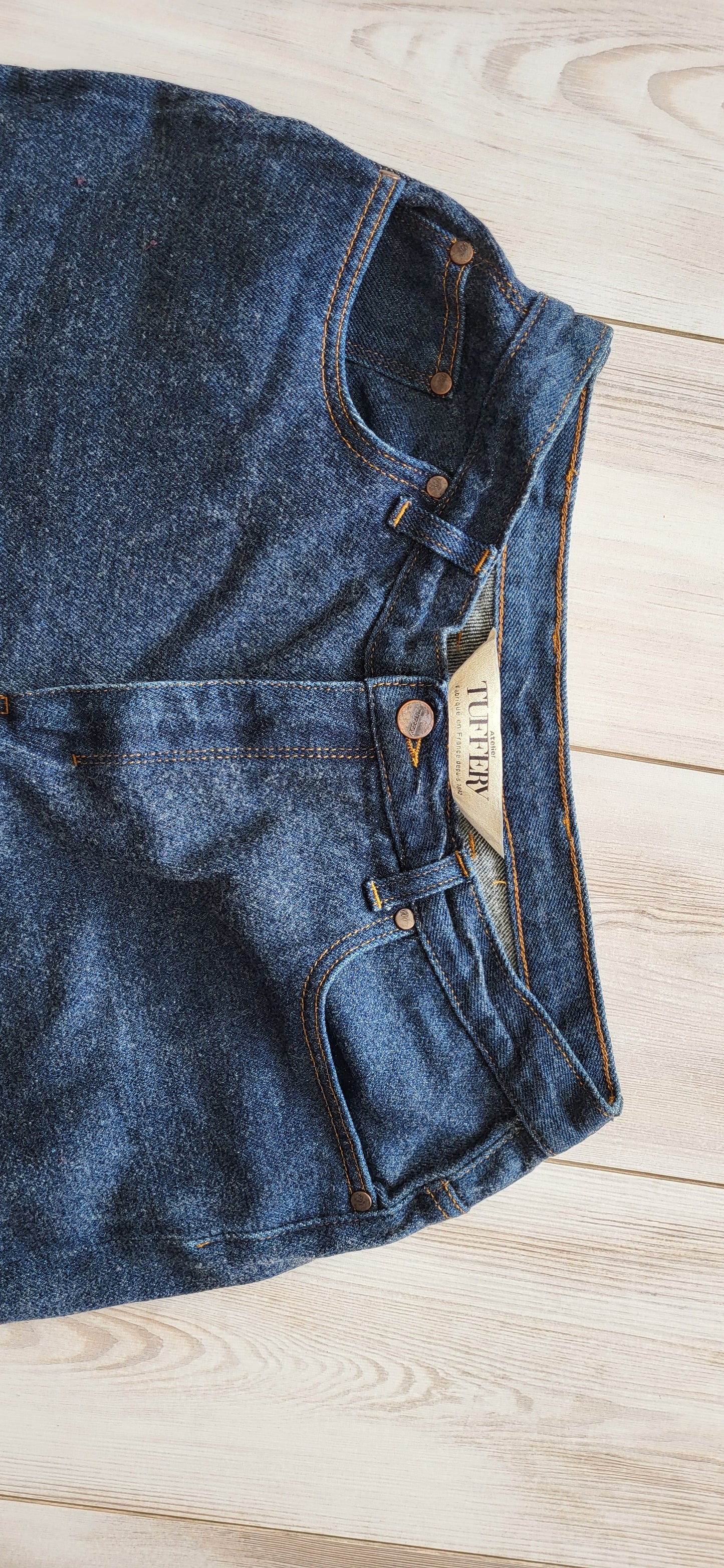 Jean droit taille haute laine – SAINT JAMES x Atelier TUFFERY – Apolline