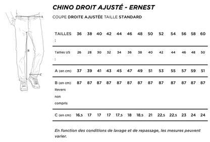 Chino droit ajusté Moleskine - Ernest