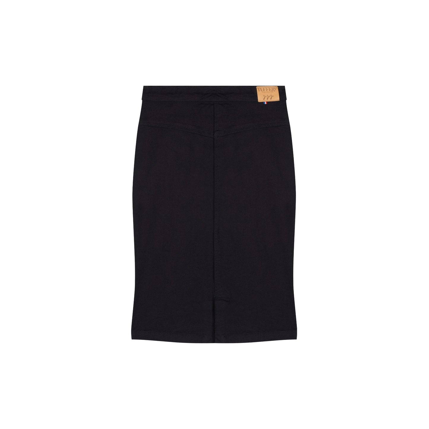 Jupe crayon taille haute Soie Noire - Agathe