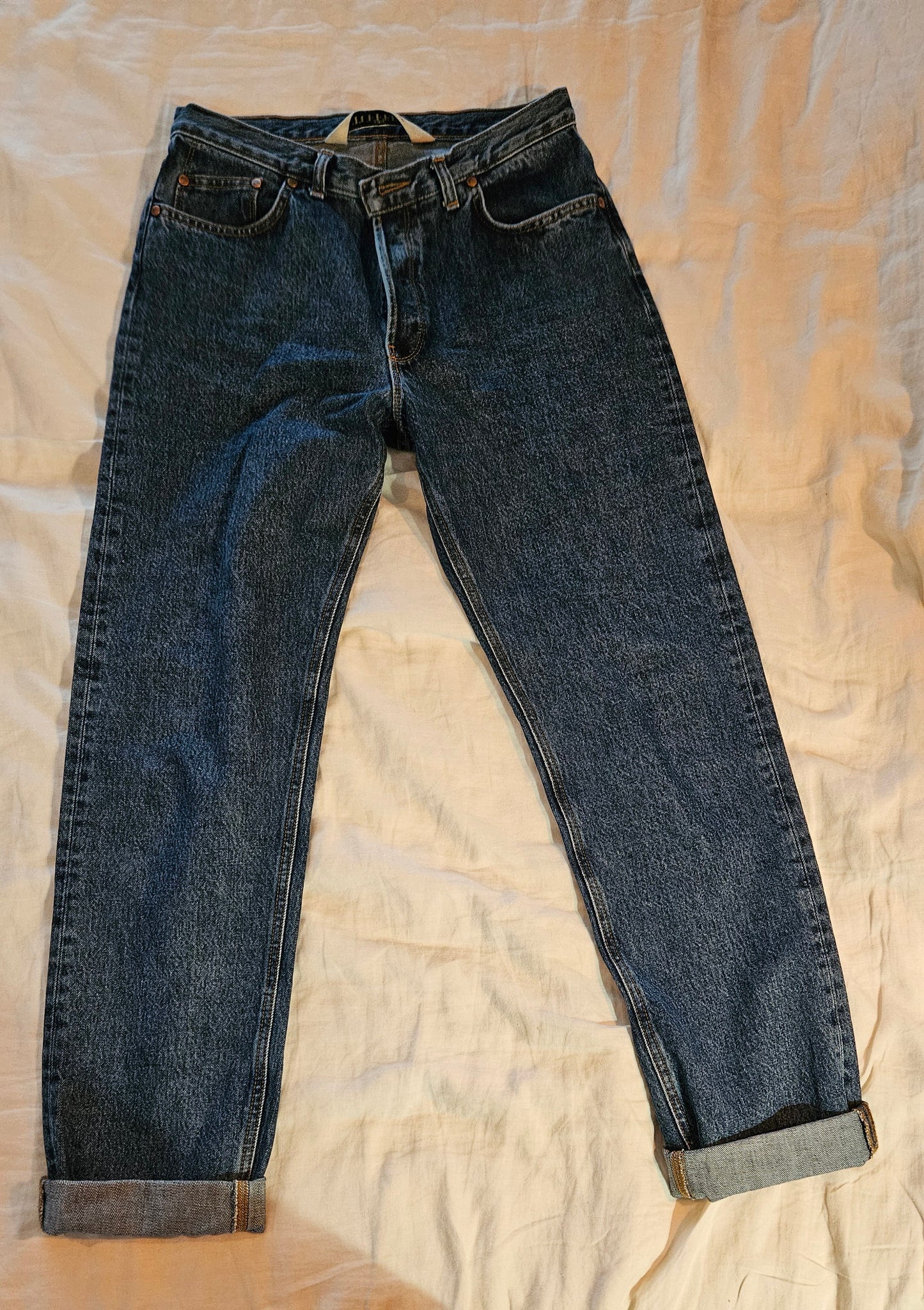 Jean droit taille haute stonewashed - Apolline