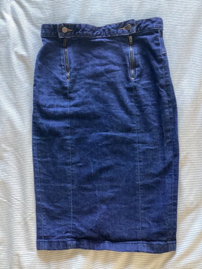 Jupe en jean crayon taille haute Coton Bio - Agathe