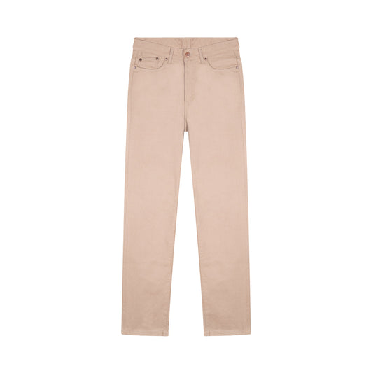 Beige high-waisted straight jeans - Célestin