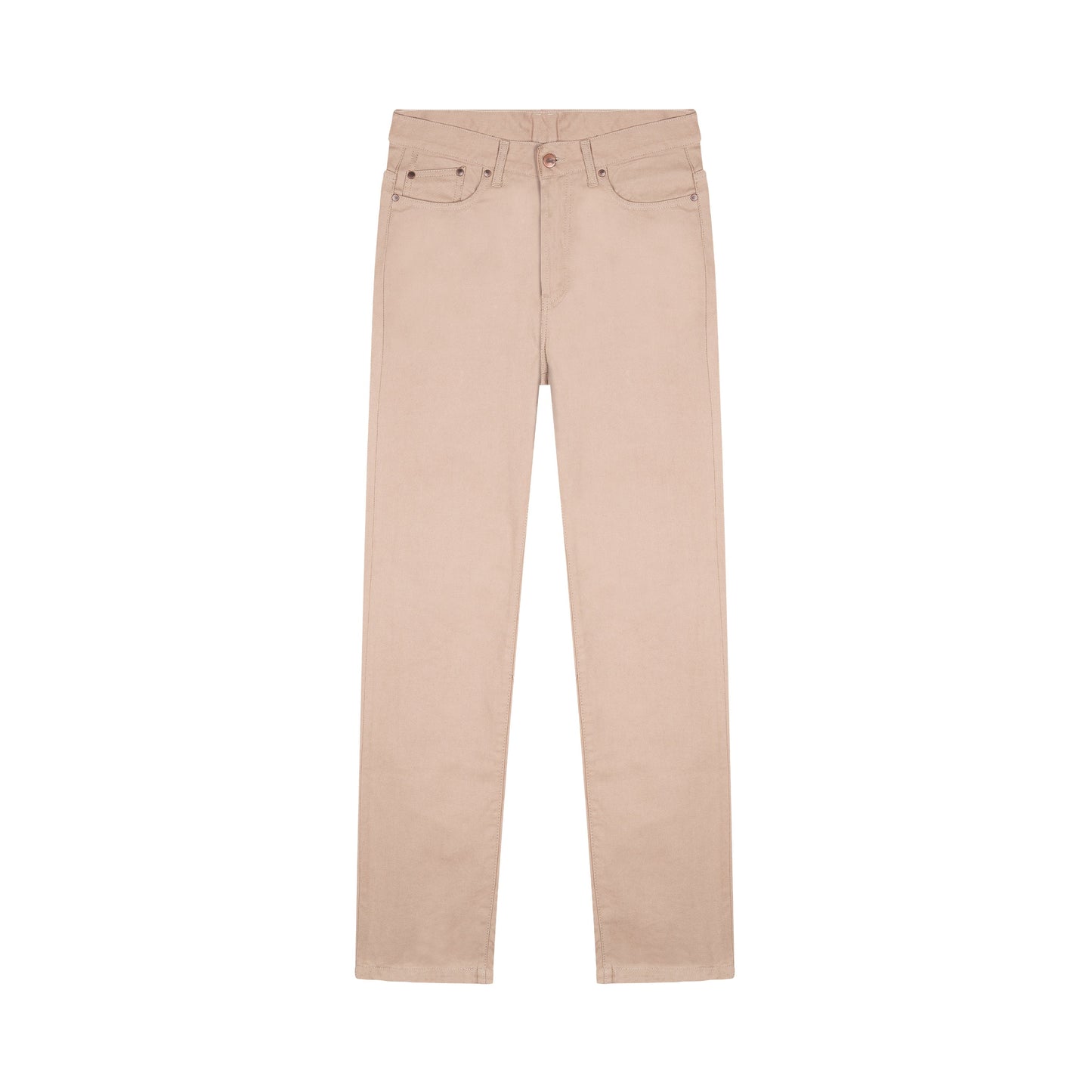 Jean droit taille haute beige - Célestin