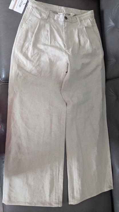 Pantalon femme droit taille haute naturel - Gabi