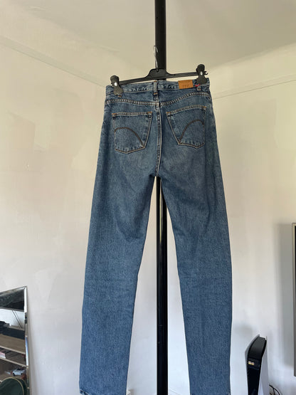 Jean droit taille haute stonewashed - Apolline
