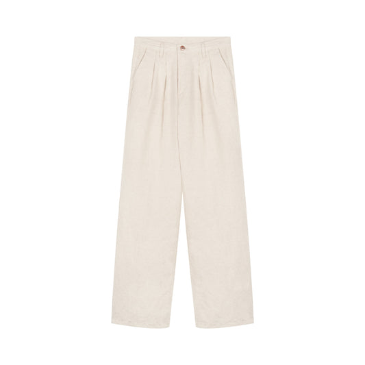 Pantalon femme droit taille haute naturel - Gabi
