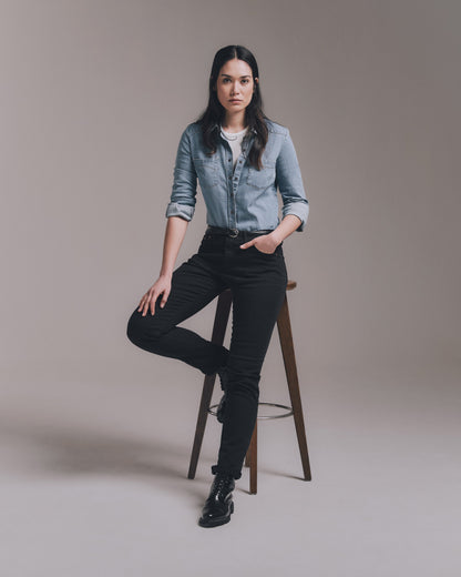 Jean droit ajusté Noir - Augusta