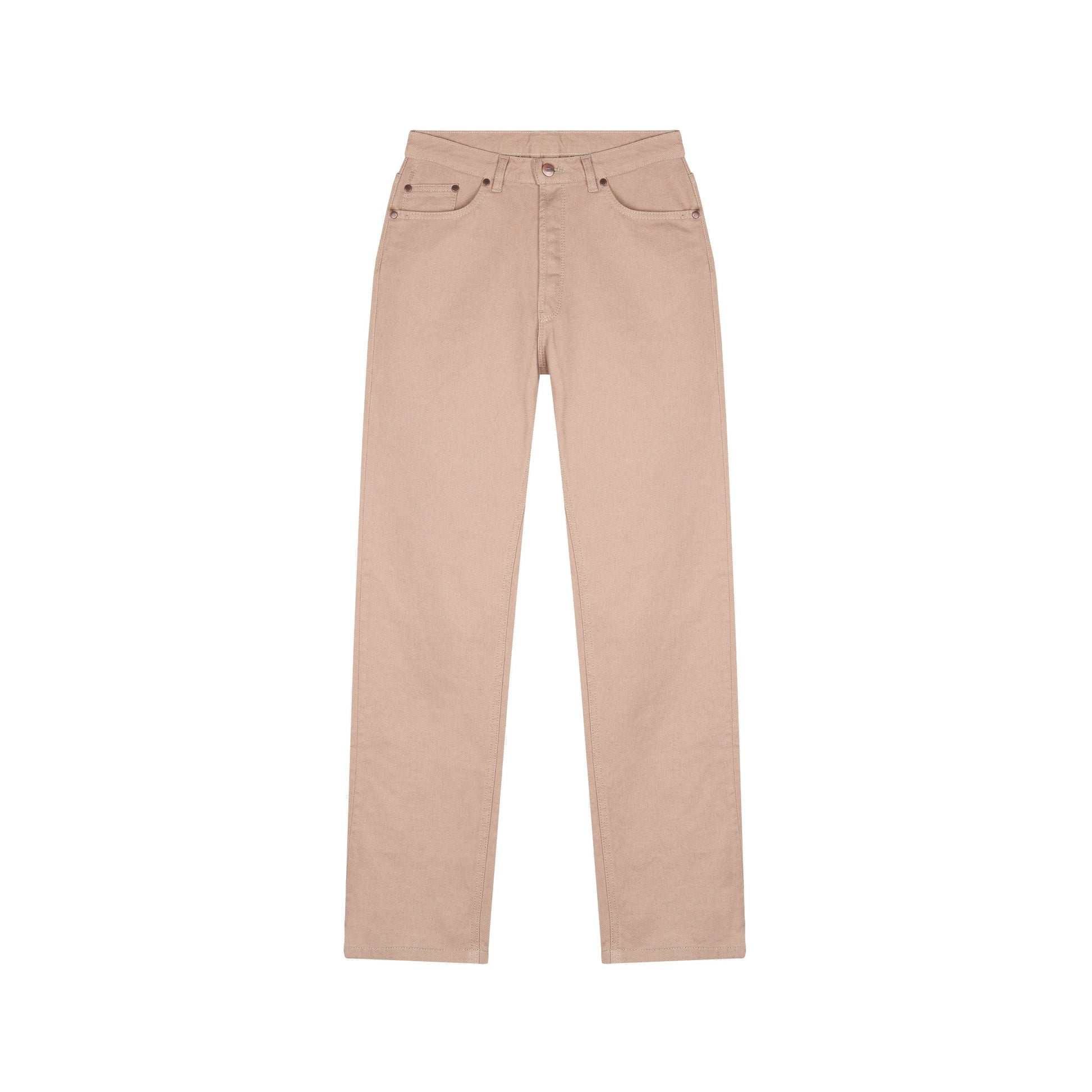 Jean droit taille haute beige - Apolline