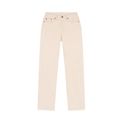 Jean femme droit taille haute Écru - Apolline