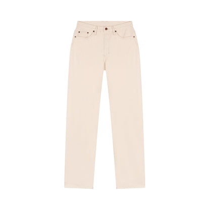 Jean femme droit taille haute Écru - Apolline
