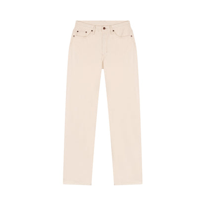 Jean femme droit taille haute Écru - Apolline