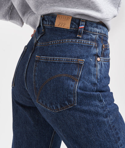 Jean femme droit taille haute Stonewashed - Apoline