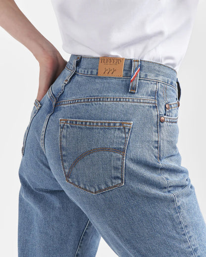 MARTHE - Jean femme mom taille haute Clair
