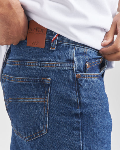 Jean homme droit taille haute Stonewashed - Célestin