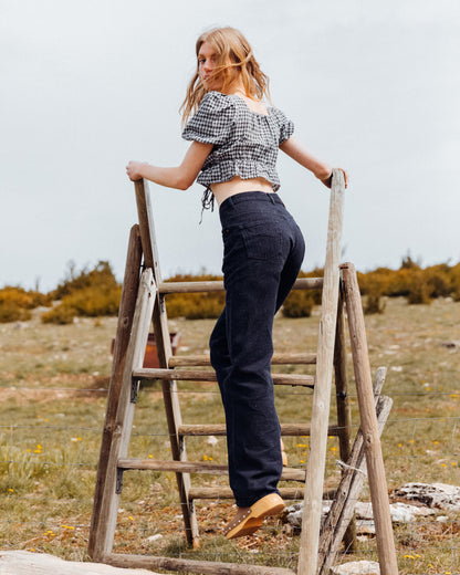 Jean unisexe large taille haute chanvre – Désiré