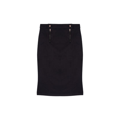Jupe crayon taille haute Soie Noire - Agathe