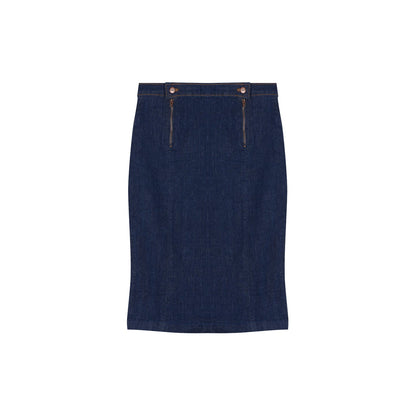 Jupe en jean crayon taille haute Coton Bio-AGATHE