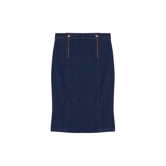 Jupe en jean crayon taille haute Coton Bio-AGATHE