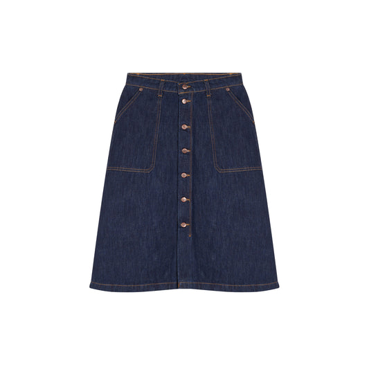 Jupe trapèze en jean brut – Juliette