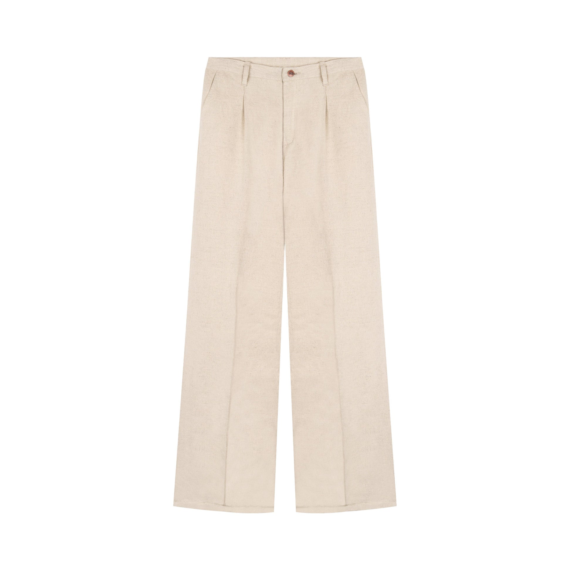 Pantalon femme droit taille haute Chanvre Naturel - Gabi