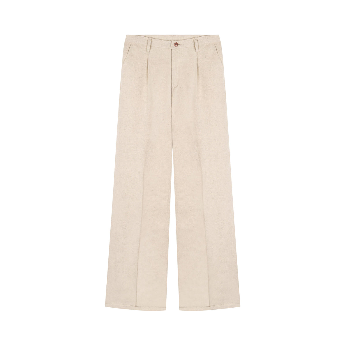 Pantalon femme droit taille haute Chanvre Naturel - Gabi