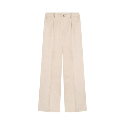Pantalon femme droit taille haute Chanvre Naturel - Gabi