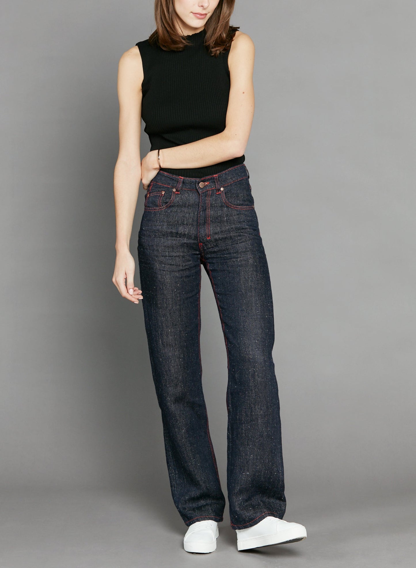Jean large taille haute Chanvre - Désiré