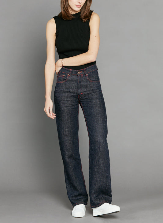 Jean large taille haute Chanvre - Désiré
