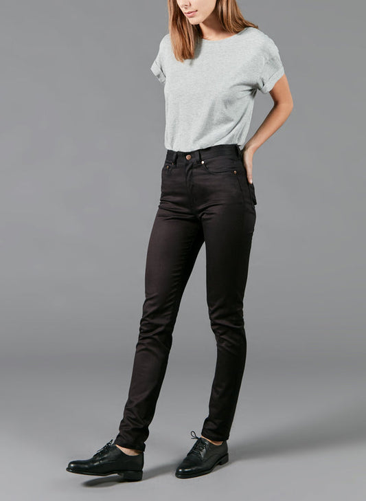 Jean femme slim taille haute Soie Noir - Marianne