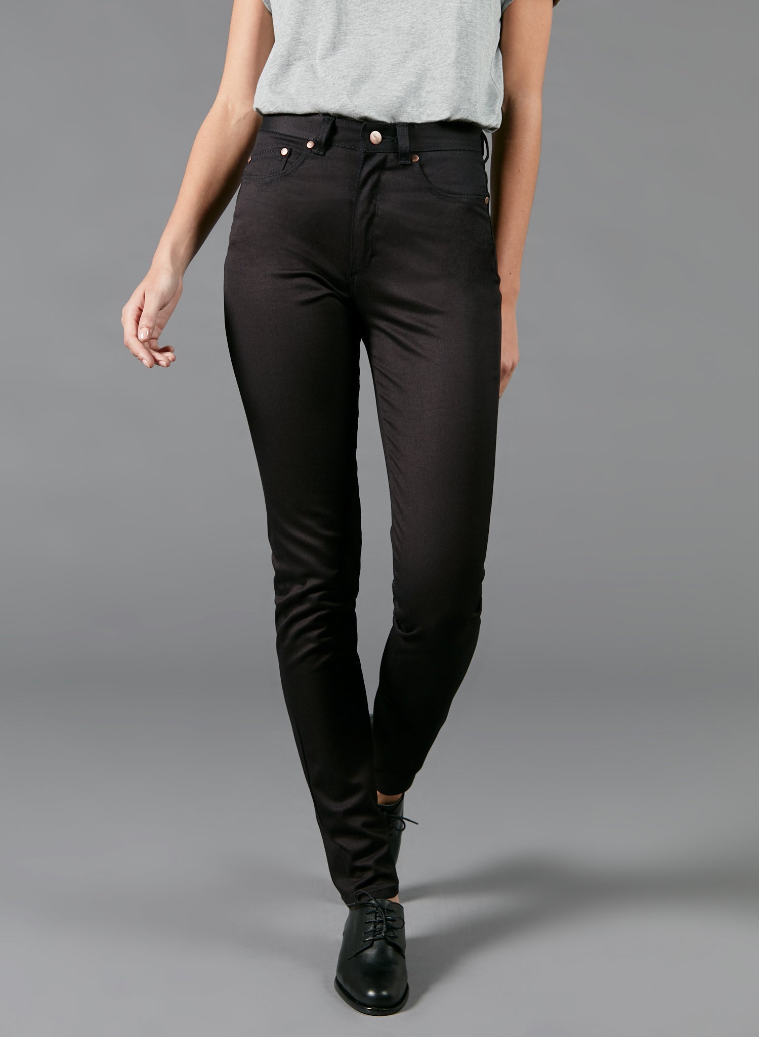 Jean slim taille haute Brut Soie - Marianne