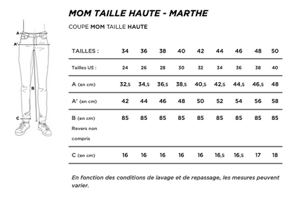 Jean Mom Taille Haute Noir - Marthe