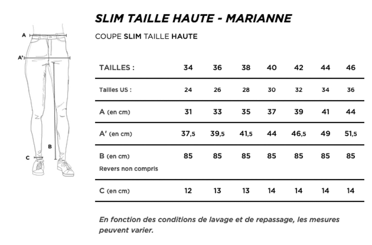 Jean slim taille haute Coton Bio Alpine - Marianne