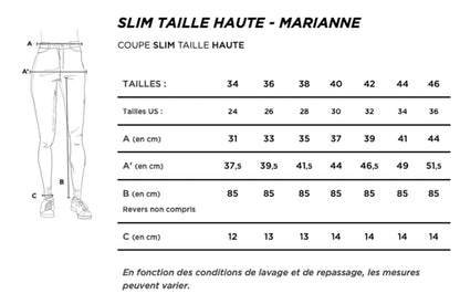 Jean slim taille haute Coton Bio Alpine - Marianne
